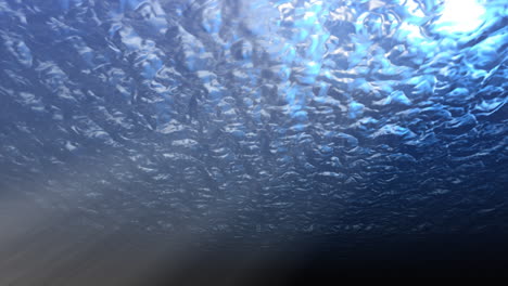 hd underwater 3d render looking up to ocean