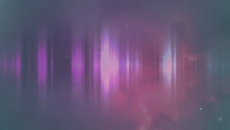 animation von blitzen über mehrfarbigen schallwellen gegen punkte auf schwarzem hintergrund