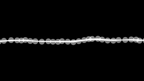 Single white line with dots crossing the screen. Animation of seamless loop.