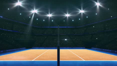 il campo da pallavolo a vista laterale.
