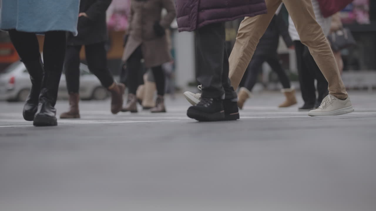 바쁜 도시 보행자 교차로