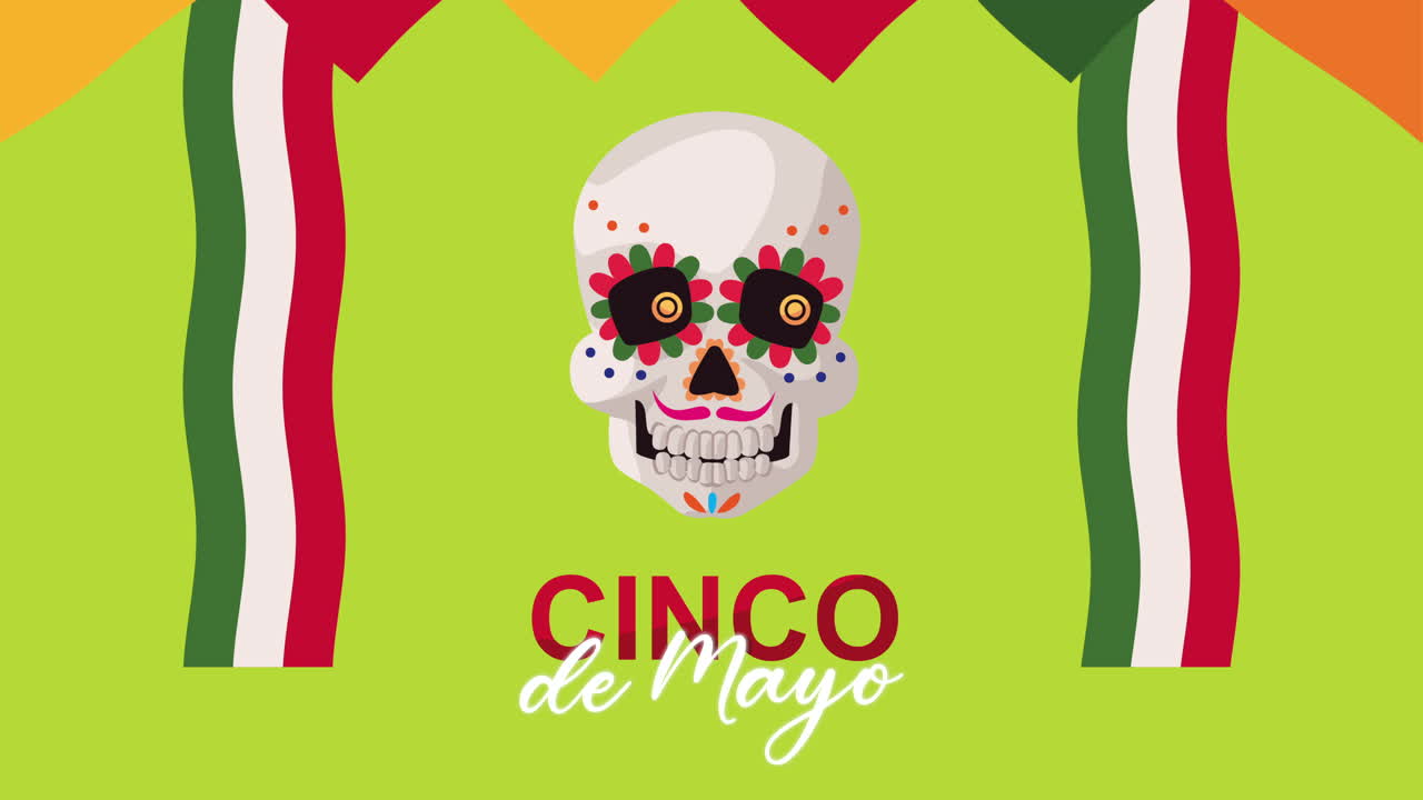 Grafický design lebky Cinco de Mayo