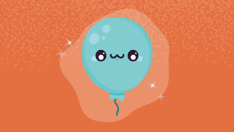 blue balloon helium kawaii character animation