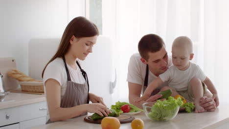 family cooking together