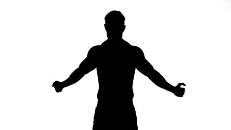 Muscular-silhouette-of-man-flexing-muscles-