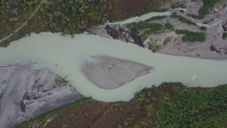 beautiful aerial views of a river in the heart of british columbia