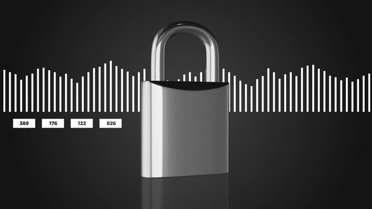 Data protection, digital security, animation with graph diagrams.