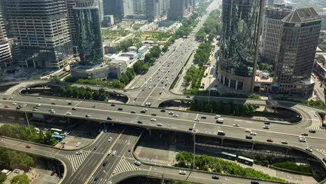 timelapse of the beijing city skyline from a high vantage point