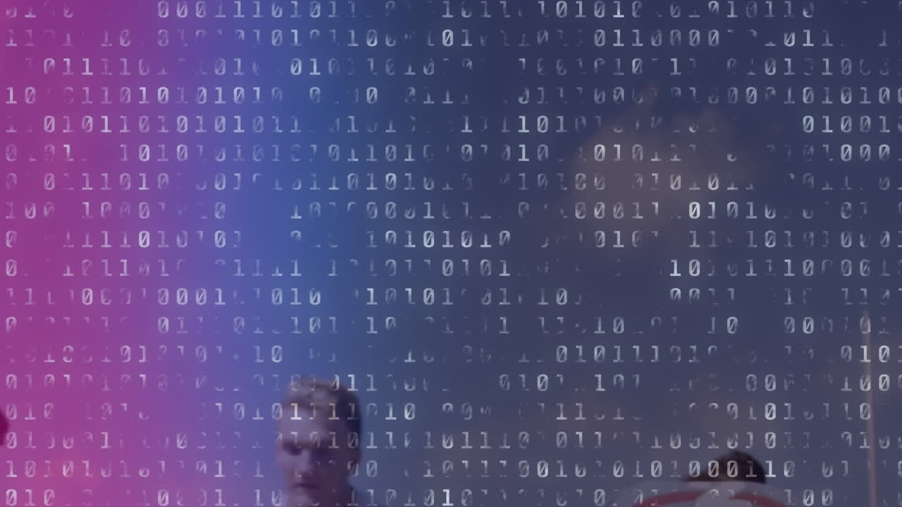 animación del procesamiento de datos sobre jugadores de rugby caucásicos