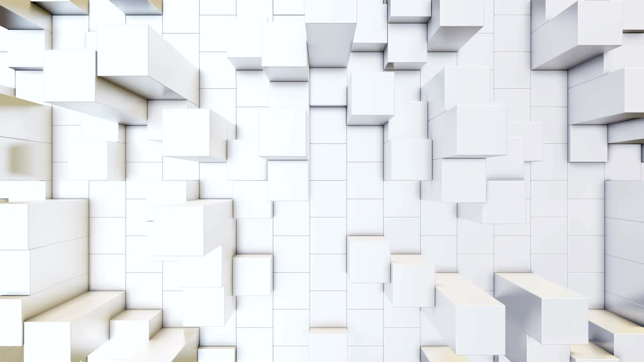 fondo de video de bucle con cubos blancos en movimiento