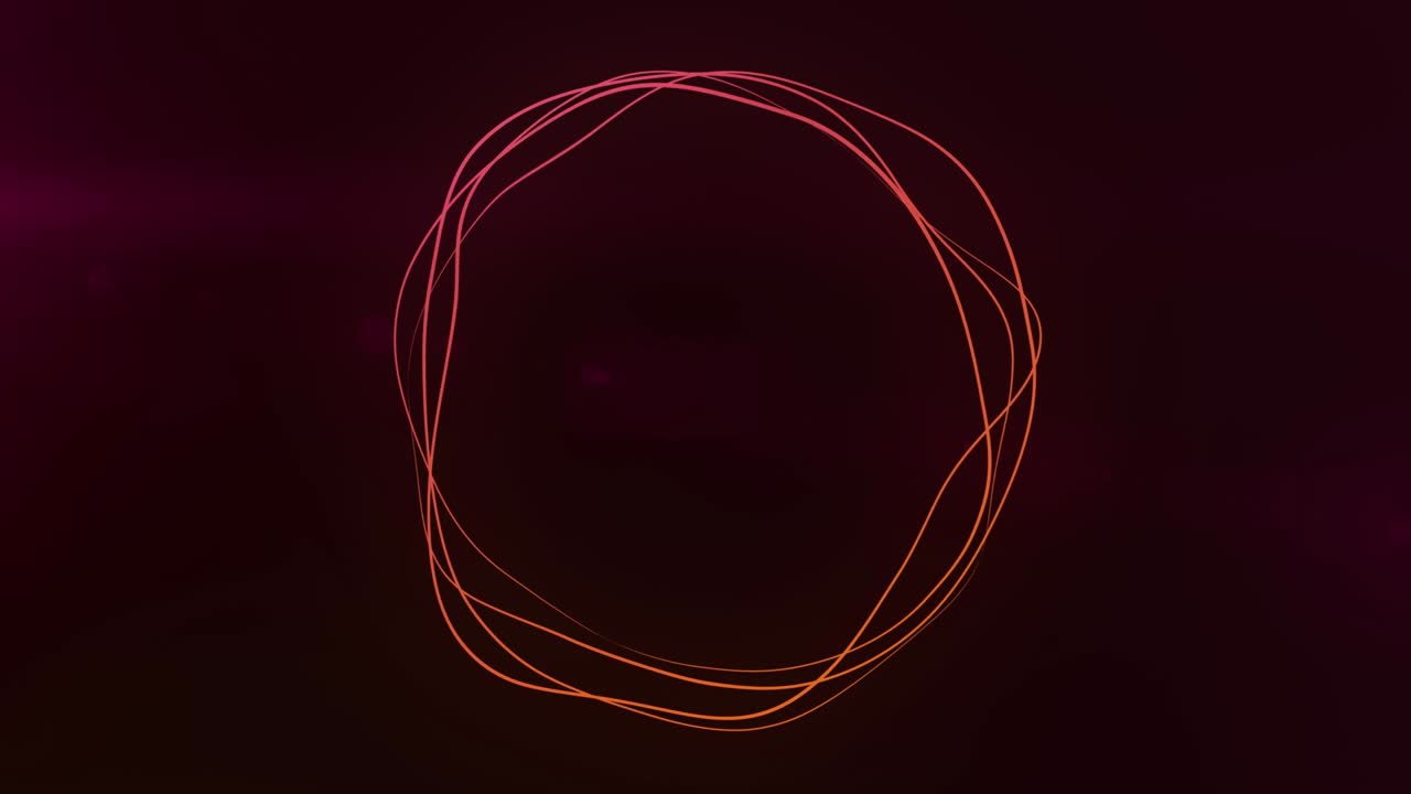 Ultra HD 4K Abstract 3D render neon circle. Yellow, Orange, and Red neon circles abstract futuristic hi-tech motion background. Video 3d animation. 3840x2160