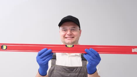 man with water building level construction tool equipment repair