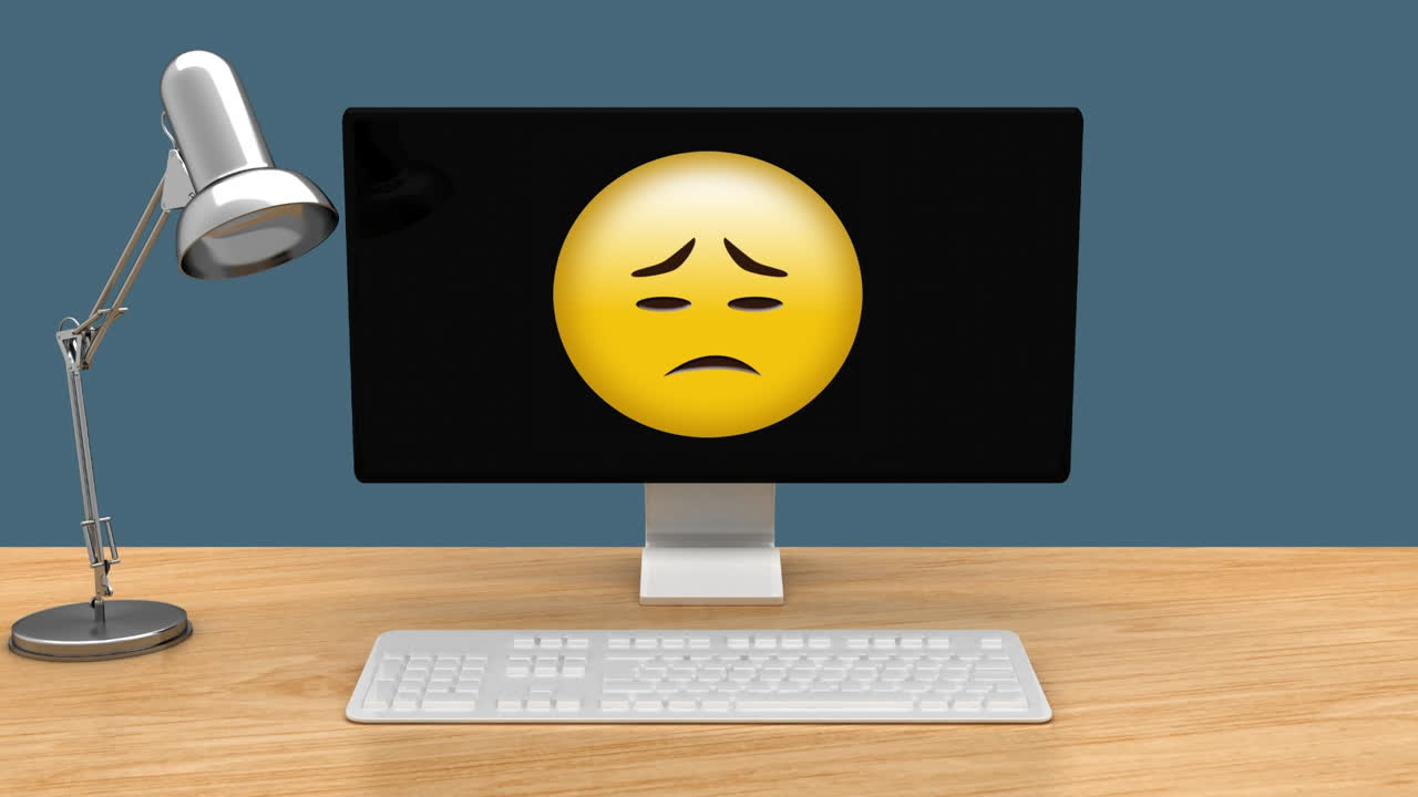 animation des emoji-symbols über dem büro