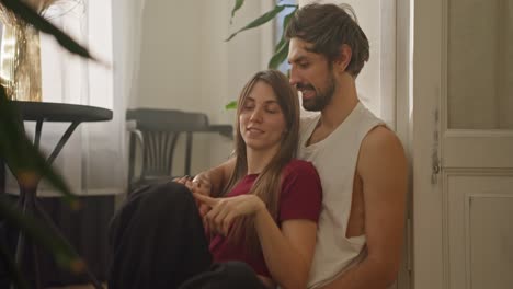couple relaxing together at home