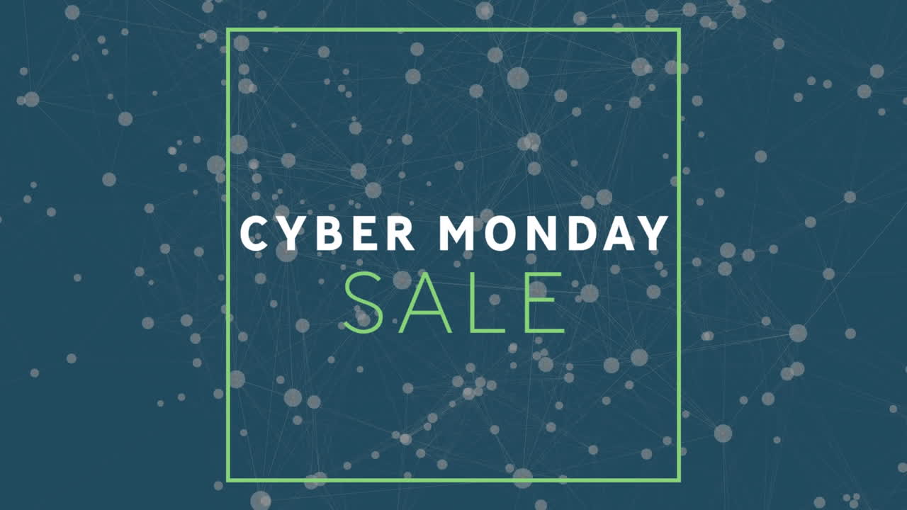 연결 네트워크를 통해 사이버 월요일 판매 텍스트의 애니메이션