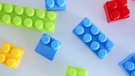 plastic building blocks isolated on white background