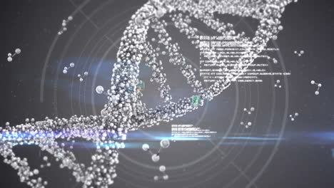animation of data processing over dna strand