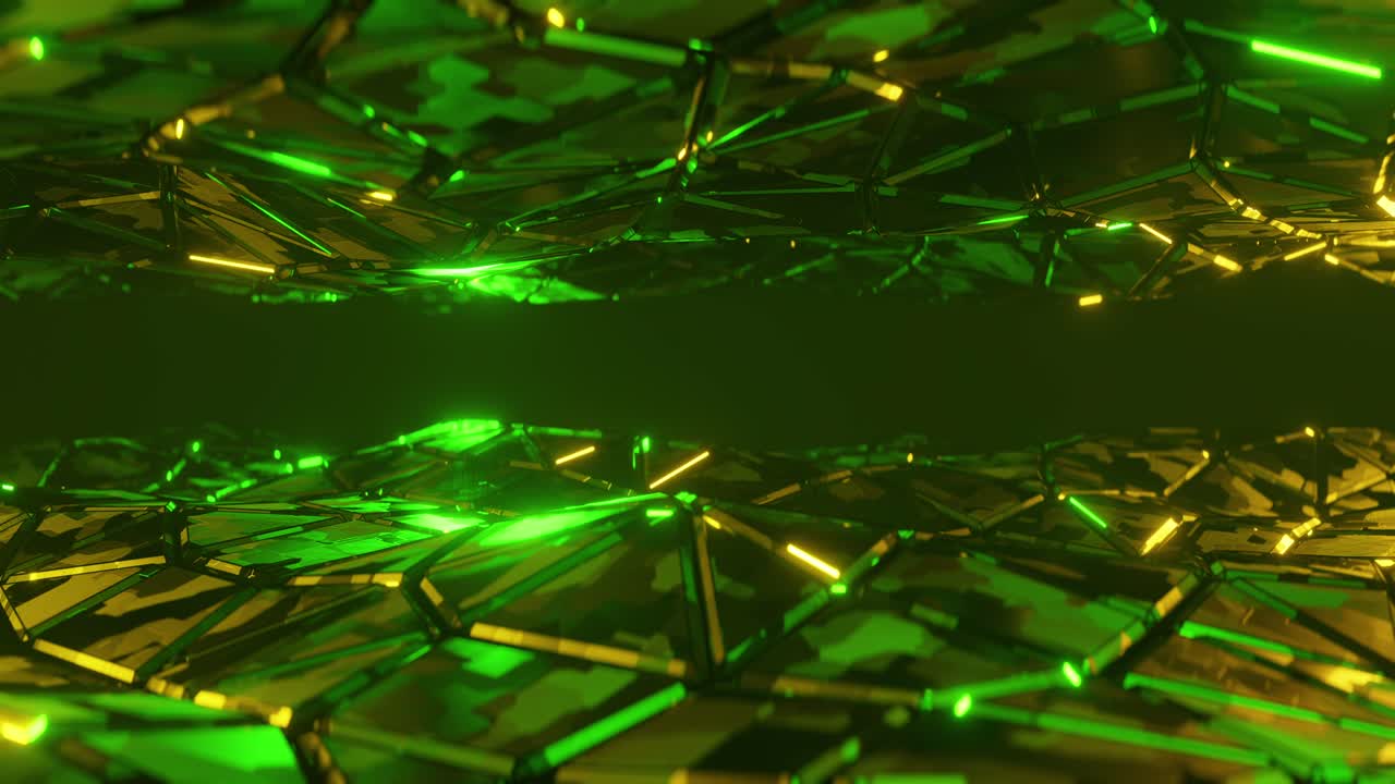 абстрактный фон в виде зеленых металлических пластинок, движущихся в виде волны. бесконечно петлевая анимация.