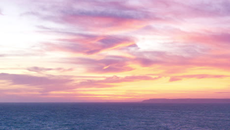 Beautiful-and-colorful-timelapse-at-sunset-in-Zahara-de-los-Atunes,-Tarifa