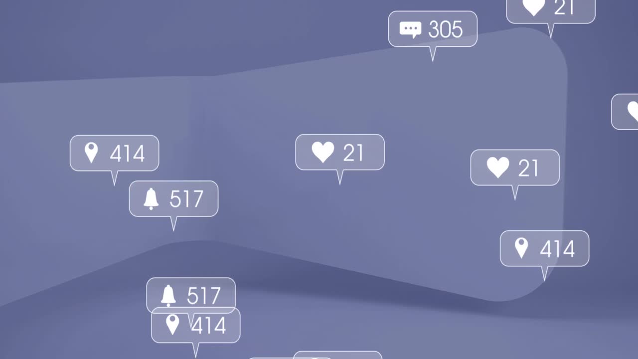 추상적인 패턴 위에 소셜 미디어 데이터 처리의 애니메이션