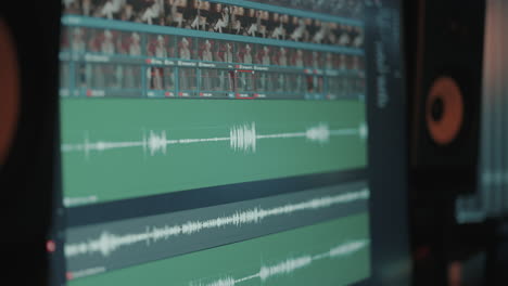 video and audio editing software on computer monitor