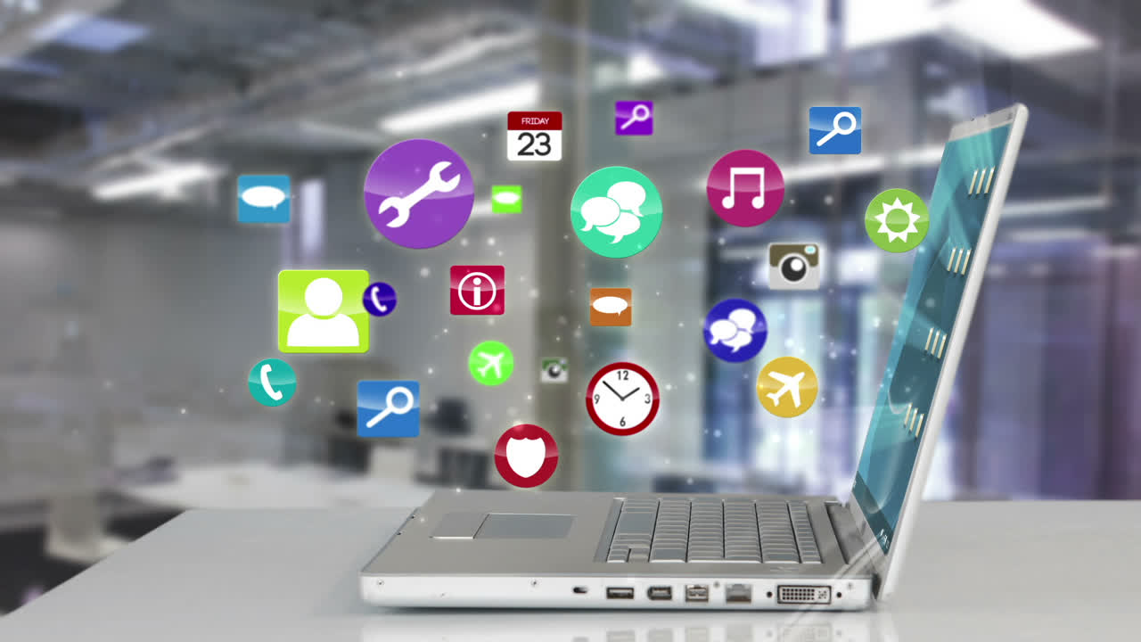 los iconos que aparecen en el portátil