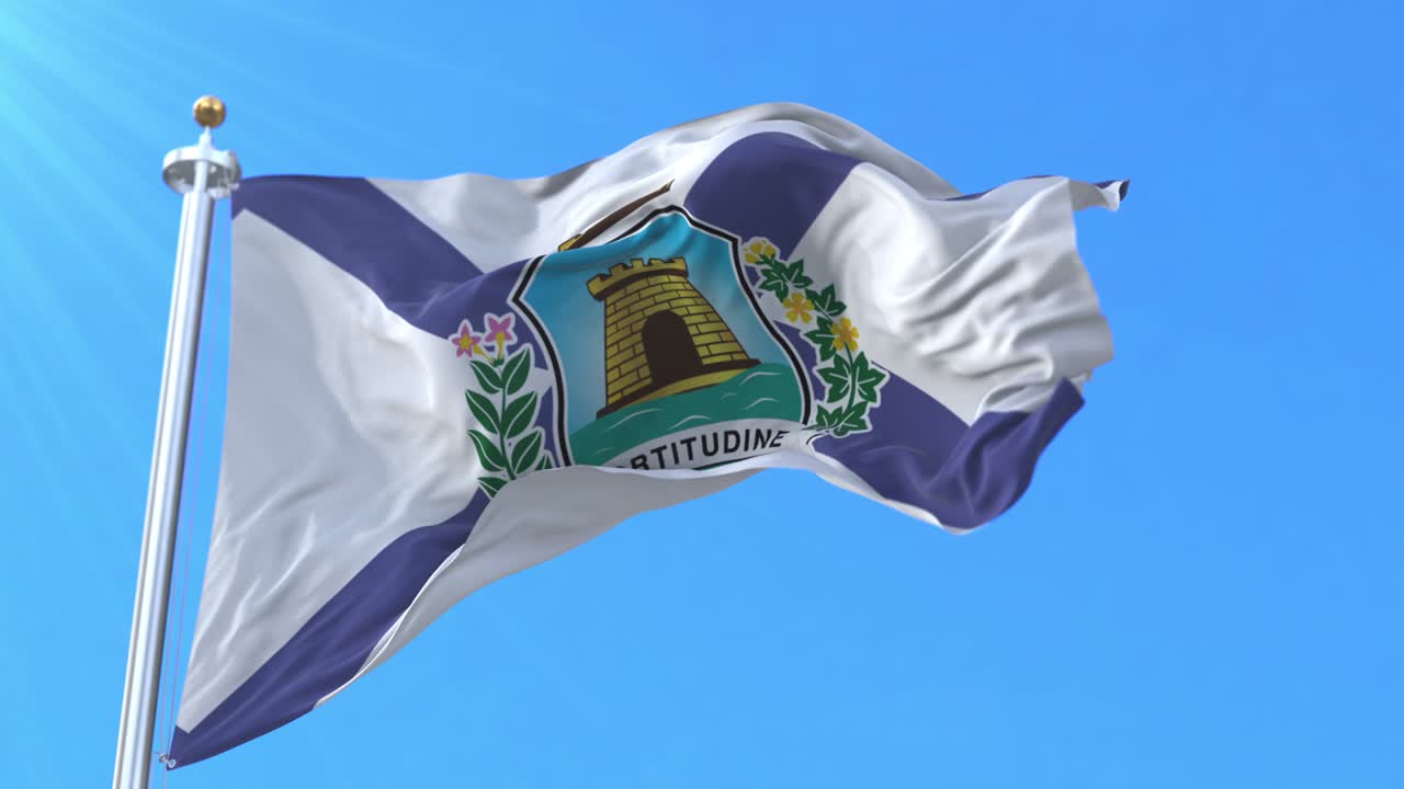 Fortaleza flag, Ceara, Brazil. Loop