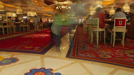 a time lapse of a casino lobby in las vegas