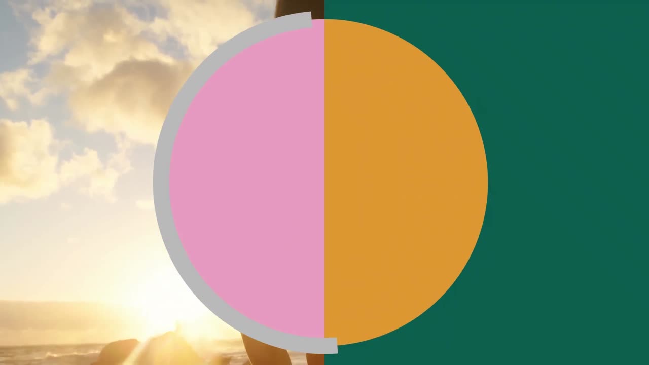 animación de formas sobre pareja caucásica y fondo verde