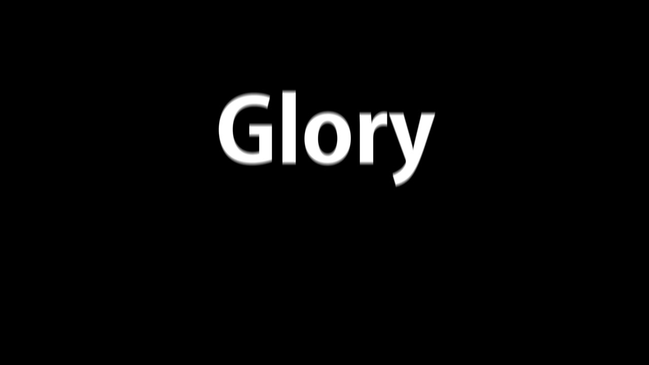 Animazione del testo "Gloria" in motion graphics