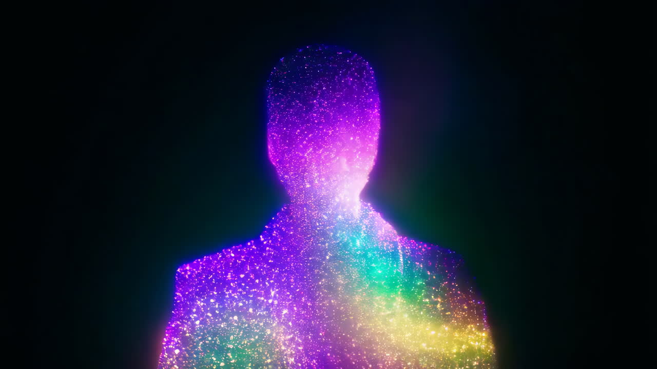 Glowing Abstract Human Silhouette