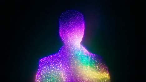glowing abstract human silhouette