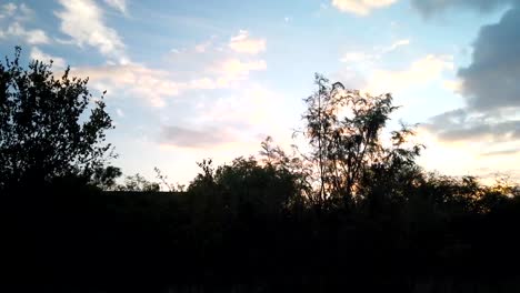hiper lapso de atardecer africano con nubes