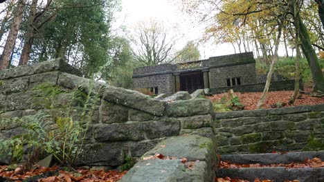 stone moss covered staircase ruins autumn woodland rivington ornamental terraced gardens wilderness