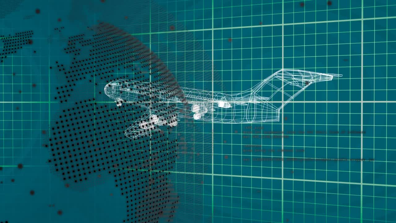 Animation of data processing over plane