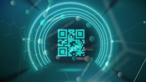 Animation of qr code over data processing