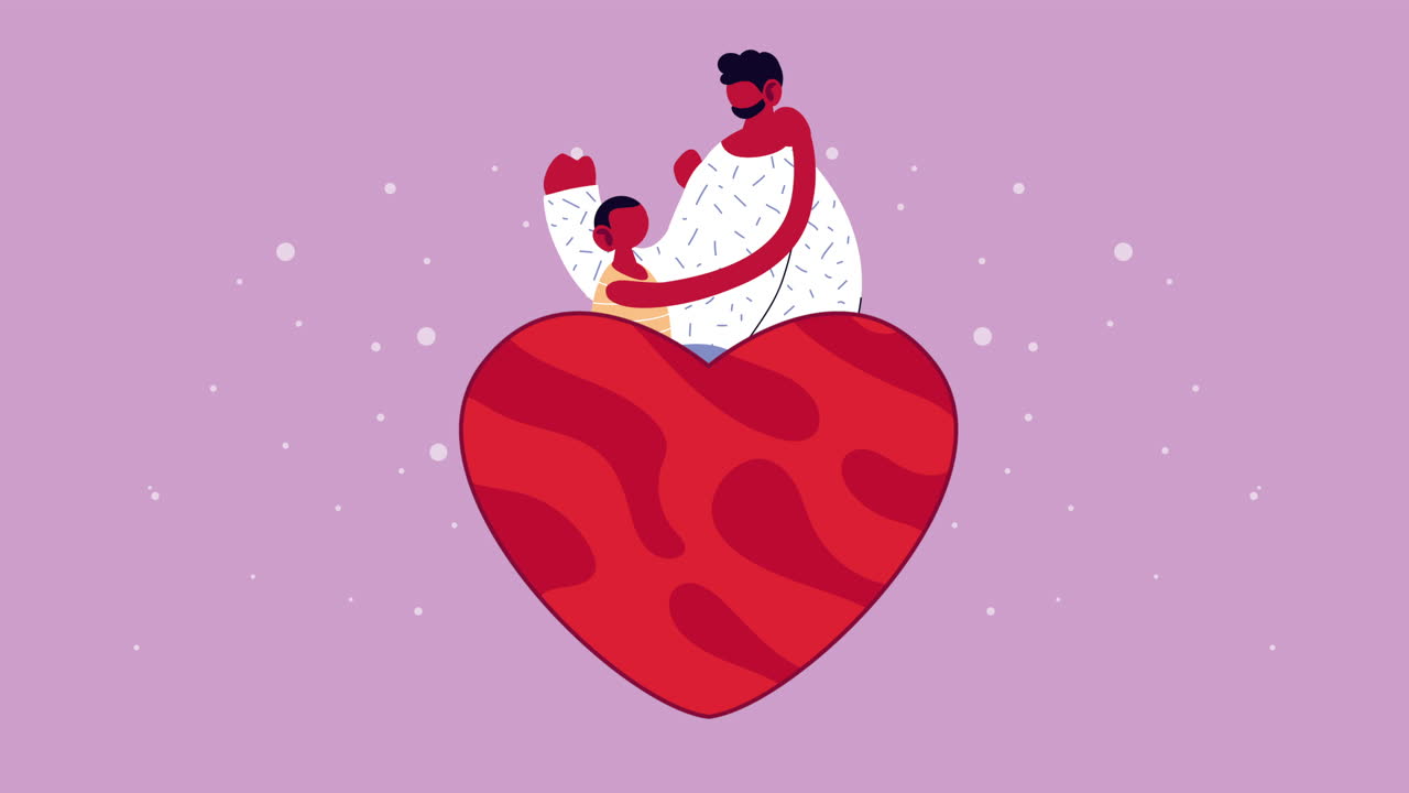 마음속으로 행복한 아버지와 아들