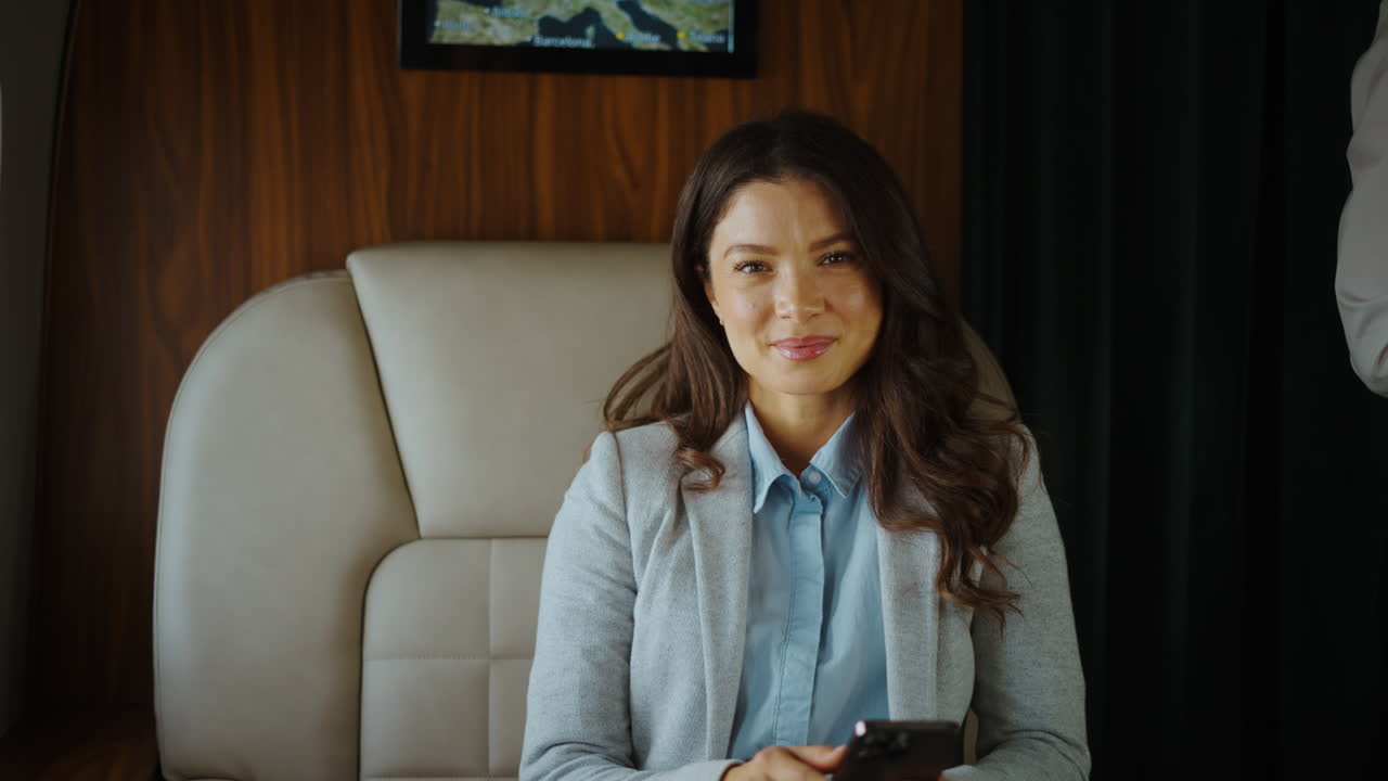 Woman in a Private Jet