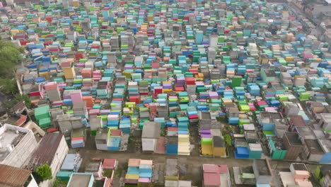 Aerial-flyover-a-colorful-cemetery-in-San-Juan-Ostuncalco-in-Guatemala