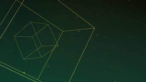 movimiento forma geométrica abstracta con partículas en el espacio 3