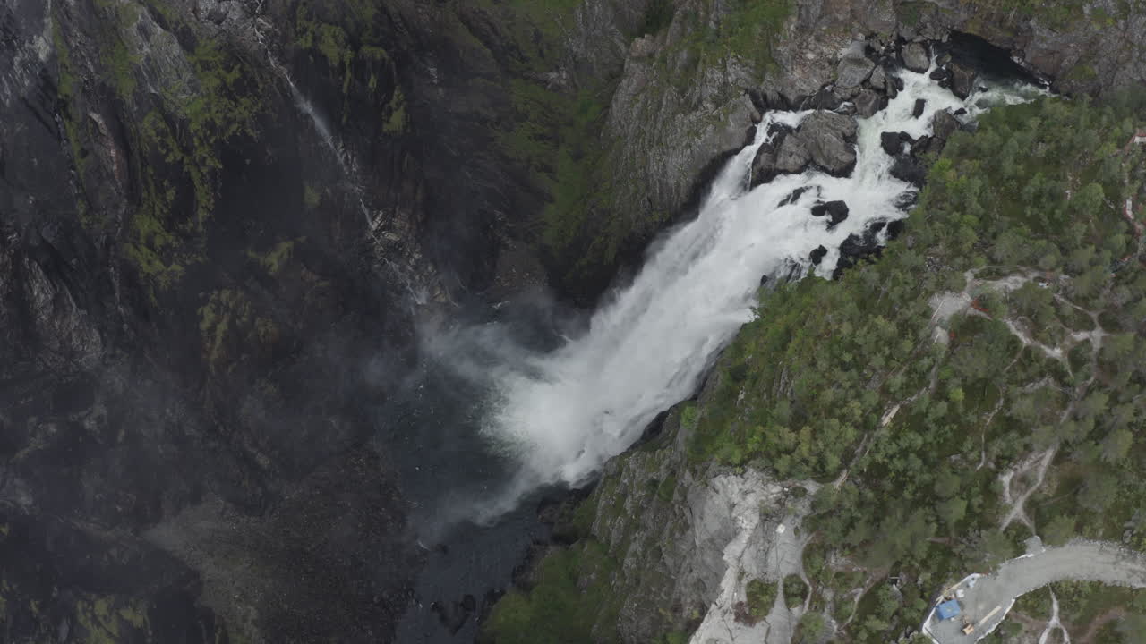 Aerial View of Steinsdalsfossen Waterfall in Norway