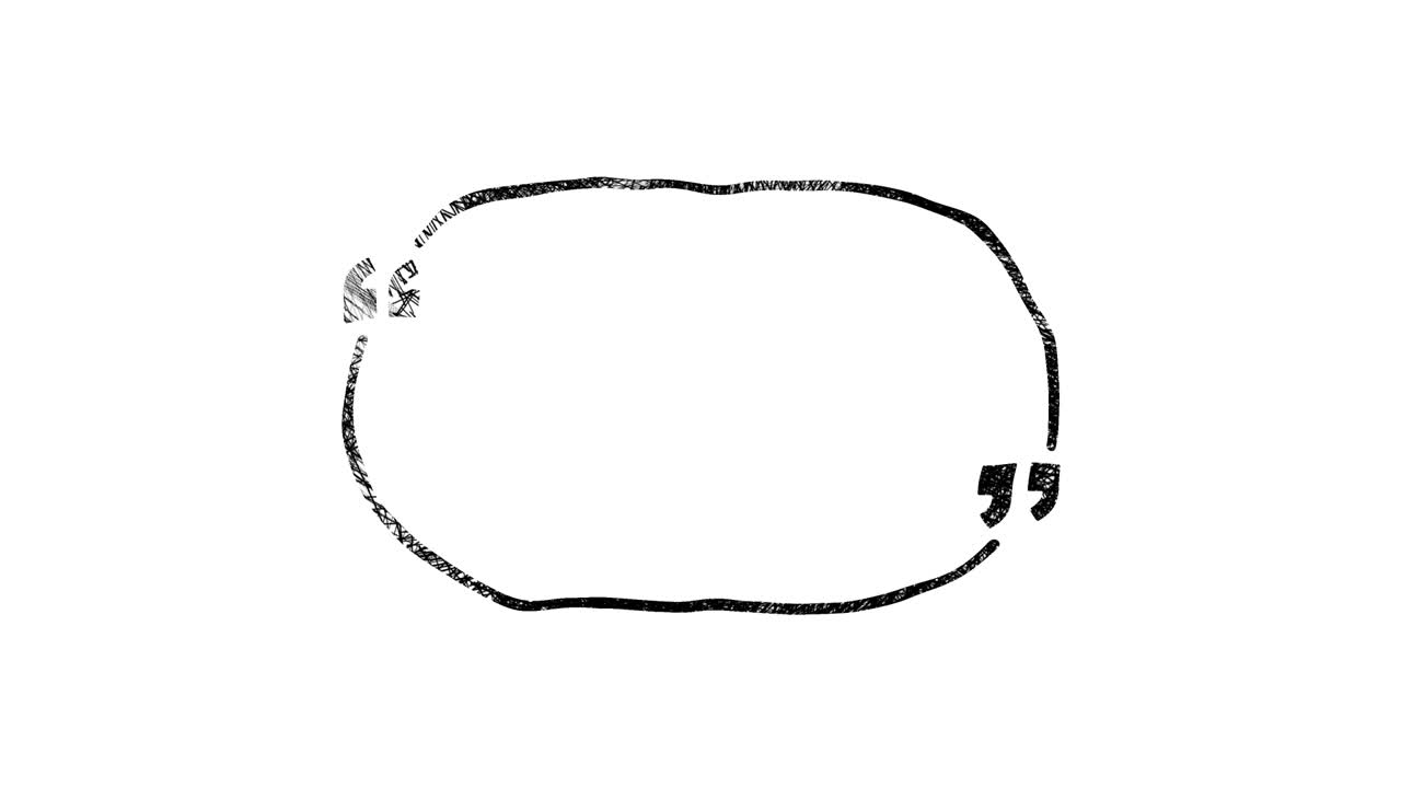 검은색과 색의 손으로 그린 스케치 스피치 인용 거품.