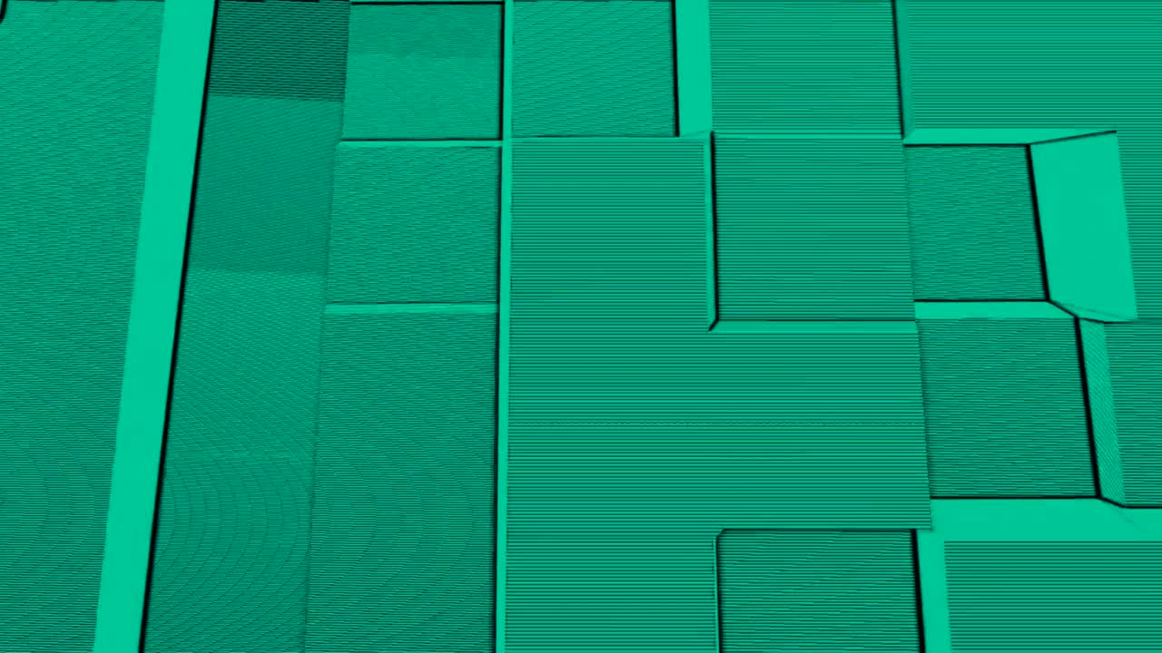 Abstract Cubes Background Random Motion, Loopable Animation. Green Cubes