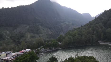 Beautiful-aerial-view,-Sarangan-lake-tourism-"Sarangan-lake"-in-Magetan,-East-Java,-Indonesia