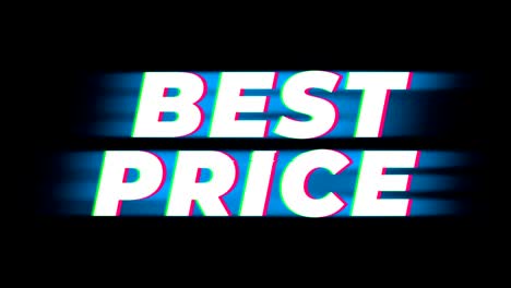 best price text vintage glitch effect promotion.