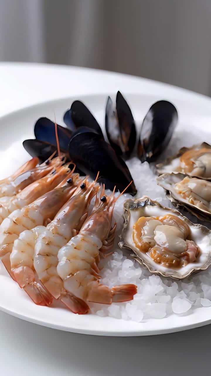 Delicious Seafood on Blurred Background