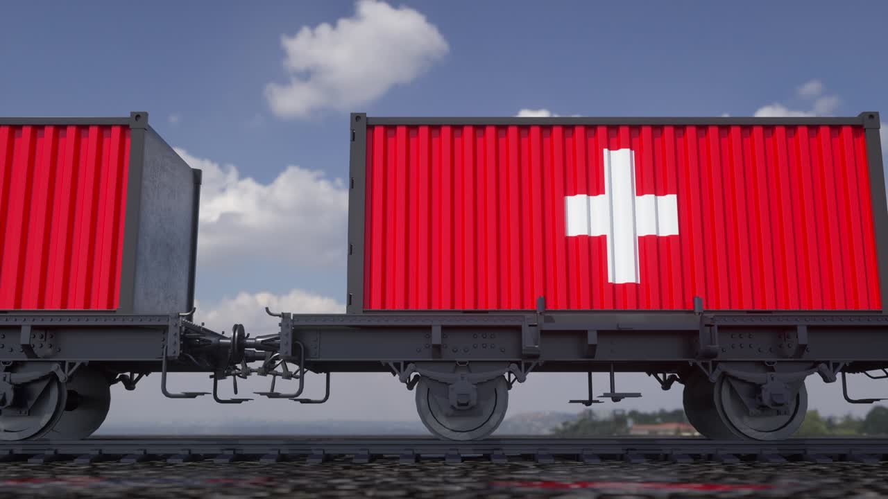스위스 발을 고 있는 컨테이너, 철도 운송