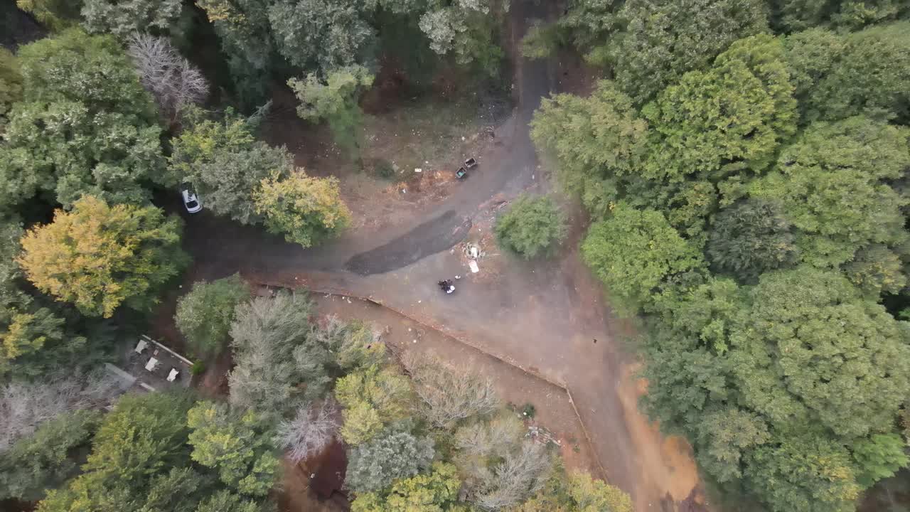 drone volando sobre el bosque natural 1