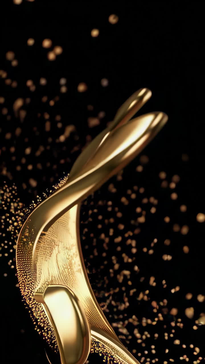 Golden Abstract Design with Particles