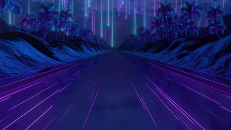 loop background neon retro wave 80s style